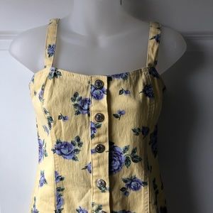 NEW Forever 21 Yellow Mini Denim Dress Sz Small